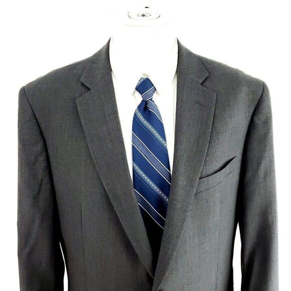 Pronto Uomo Wool Polyester 2 Button Suit Jacket 42R Or Slim 44R‎ Gray - Picture 1 of 10